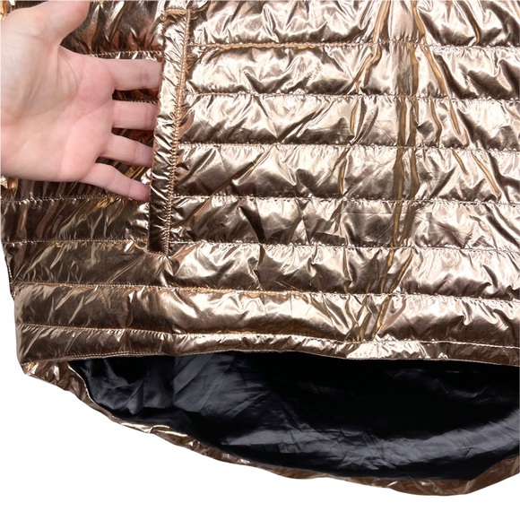 THINK ROYLN Heroine Quilted Down Filled Poncho in Rose Gold Metallic - Picture 8 of 15